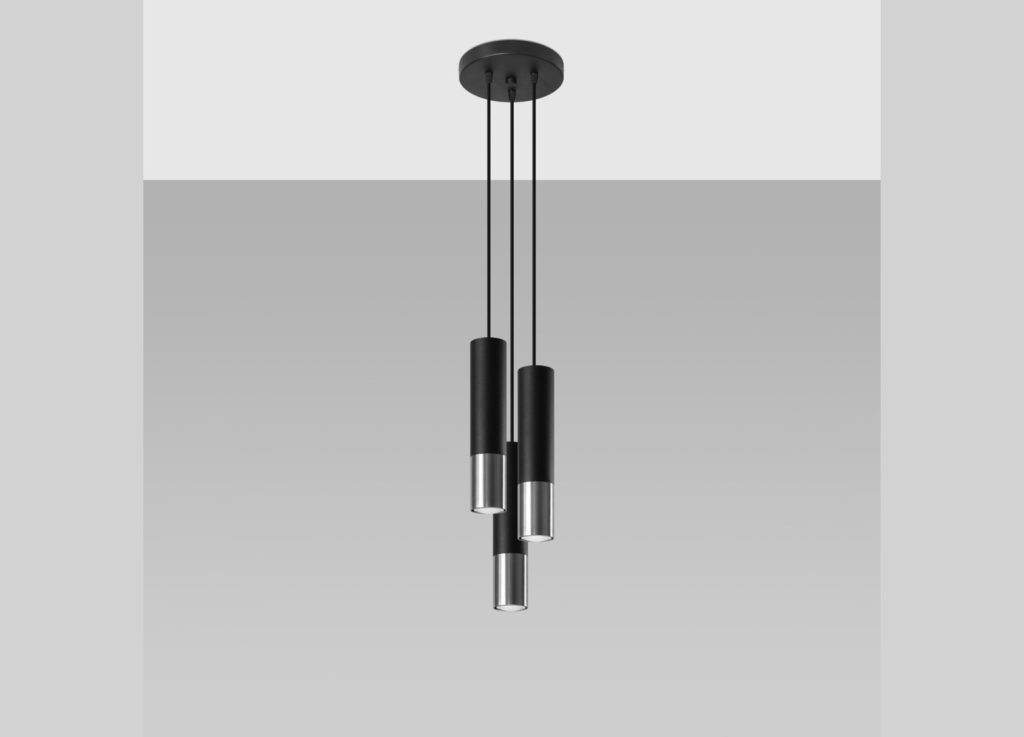Suspension LOOPEZ 3P noir/chromé GU10 – vue complémentaire 2