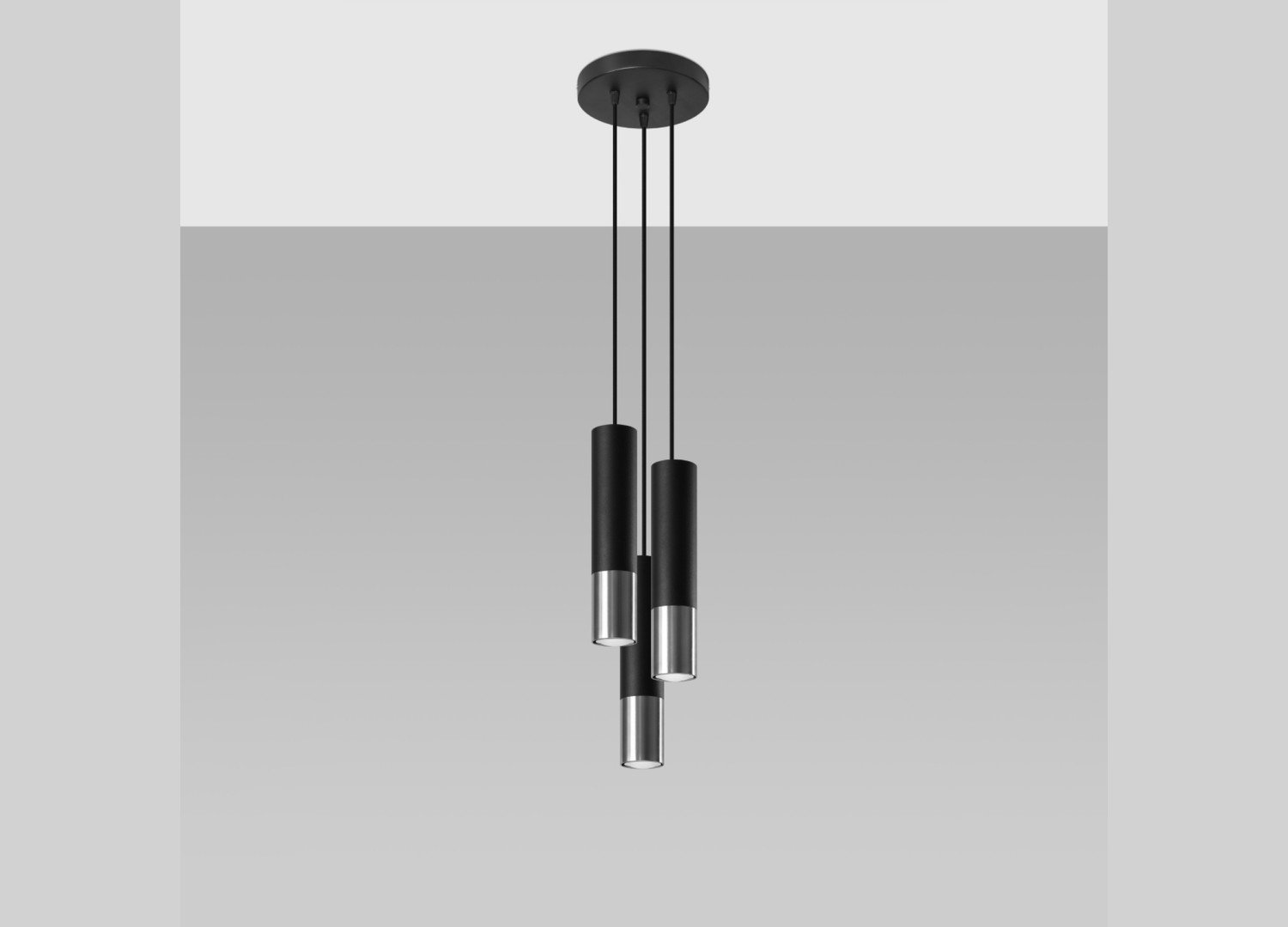 Suspension LOOPEZ 3P noir/chromé GU10 – vue complémentaire 2
