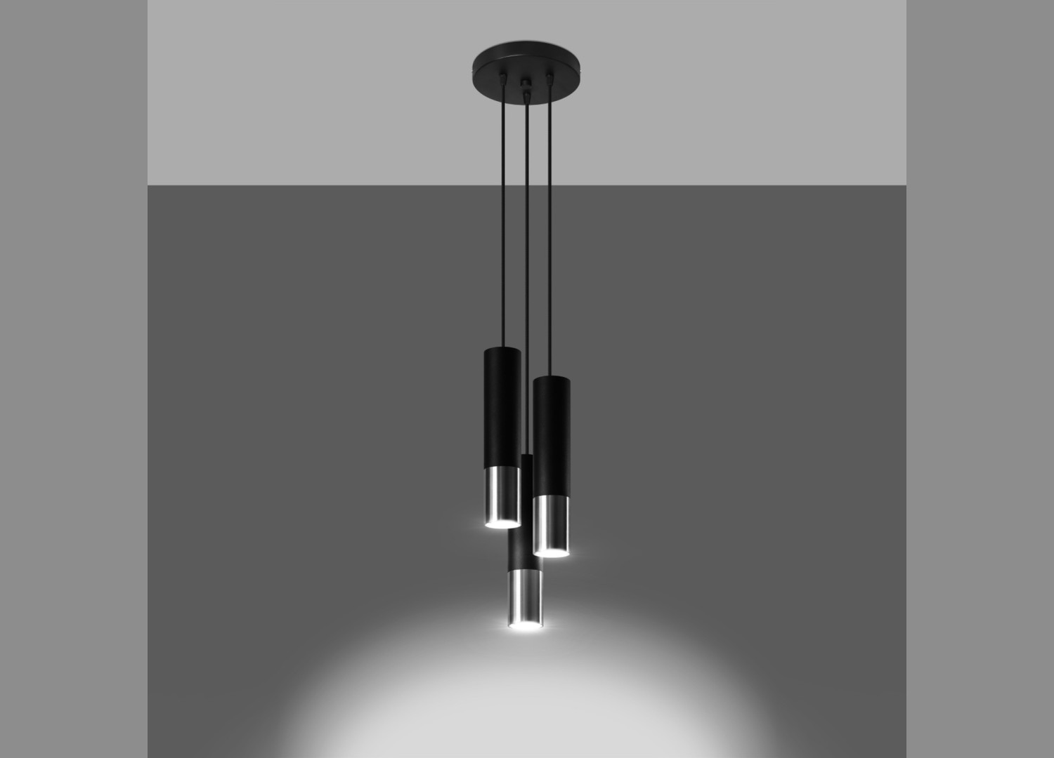 Suspension LOOPEZ 3P noir/chromé GU10 – vue complémentaire 3