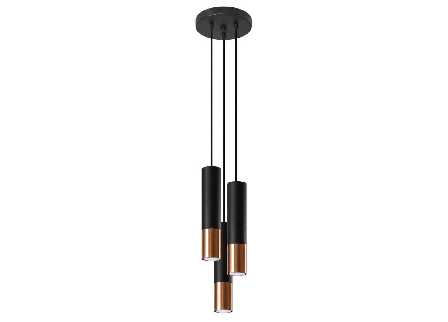 Suspension LOOPEZ 3P noir/cuivre GU10