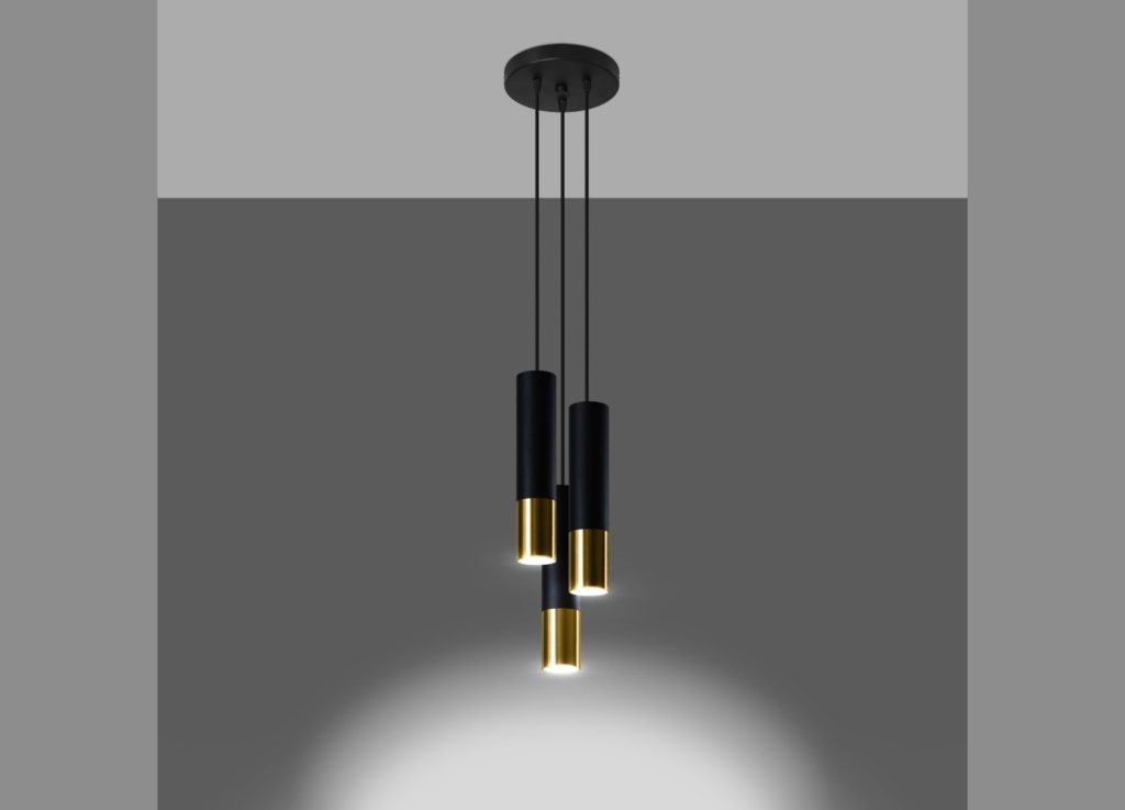 Suspension LOOPEZ 3P noir/doré GU10 – vue complémentaire 3