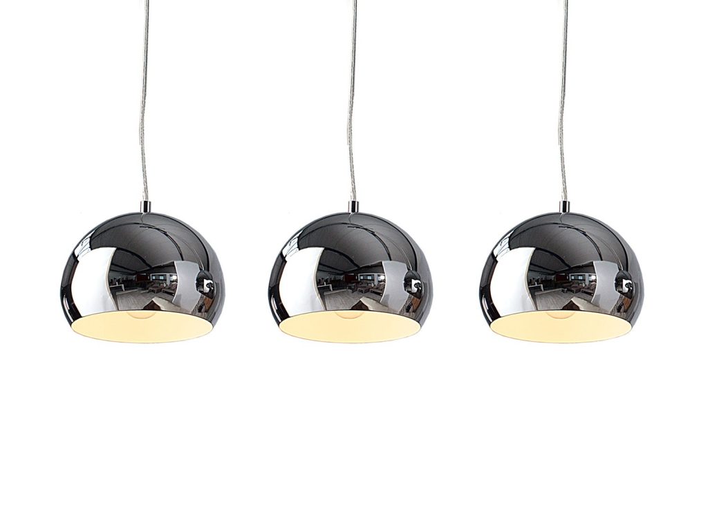 Suspension luminaire design boule chromé