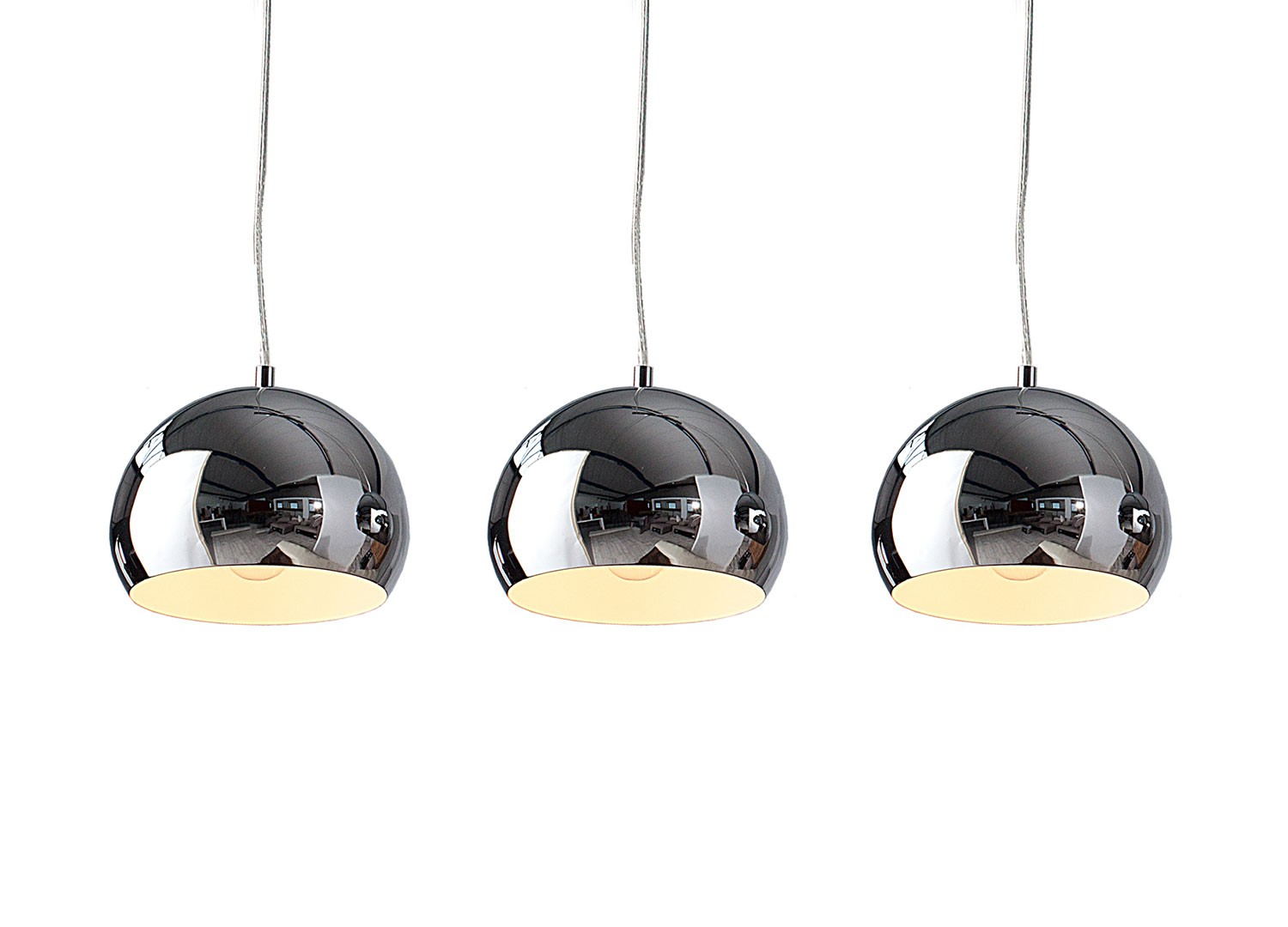 Suspension luminaire design boule chromé