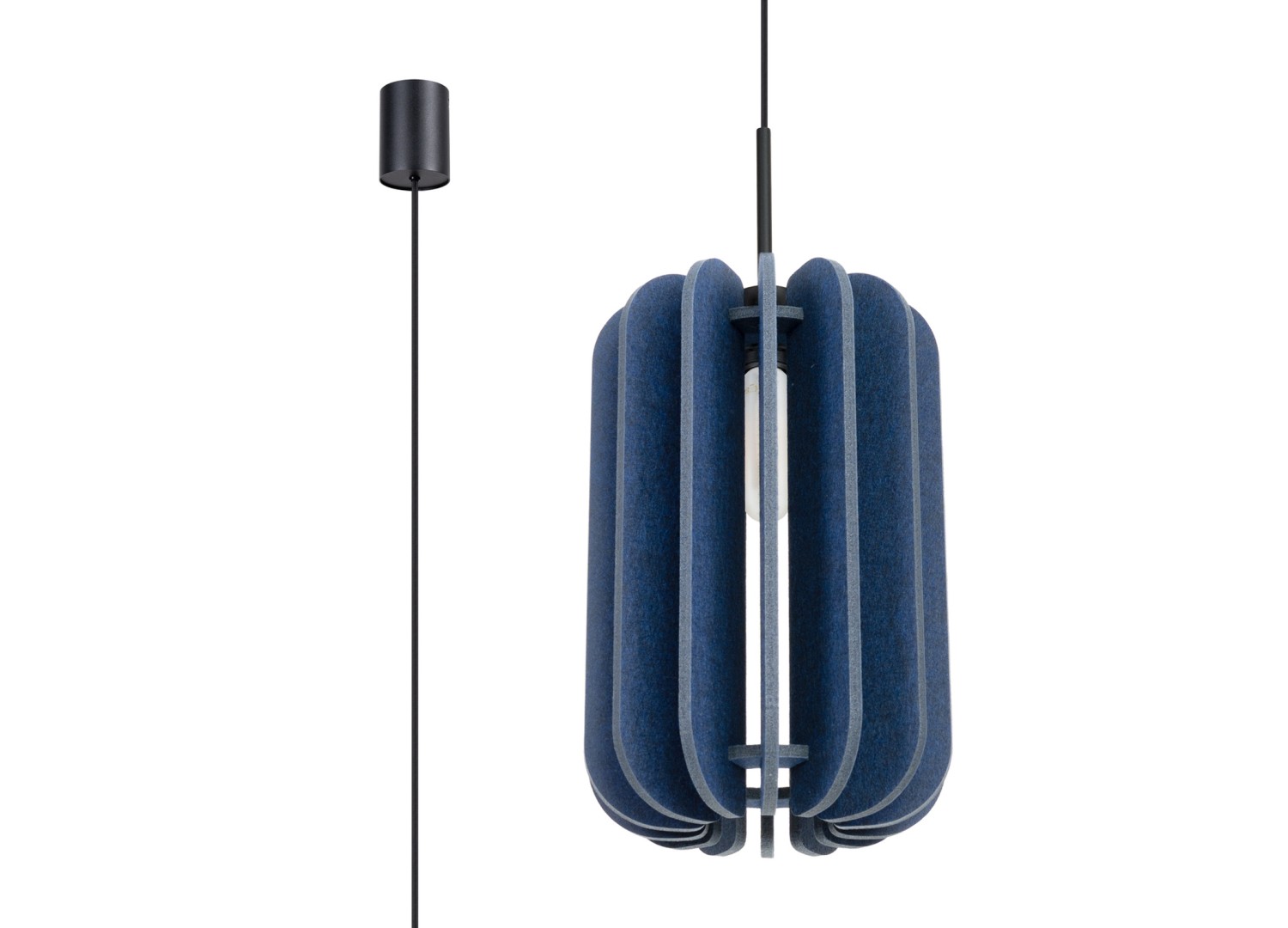Suspension MULA 27 bleu marine et noir E27