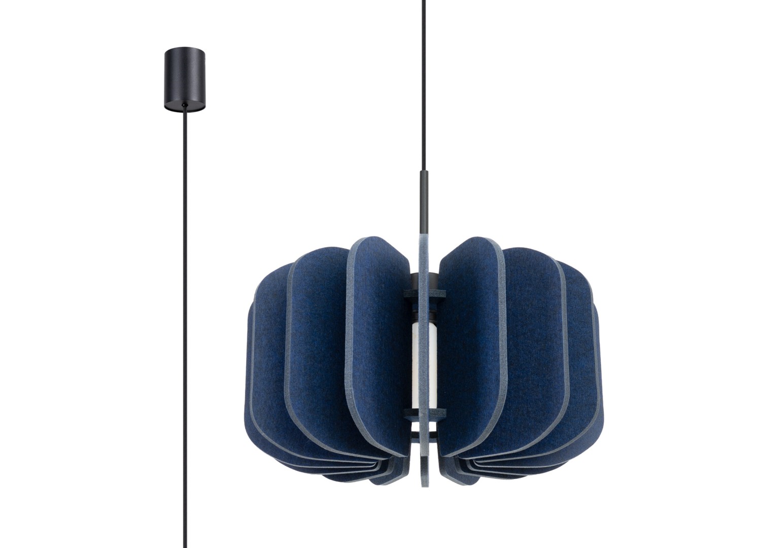 Suspension MULA 45 bleu marine et noir E27