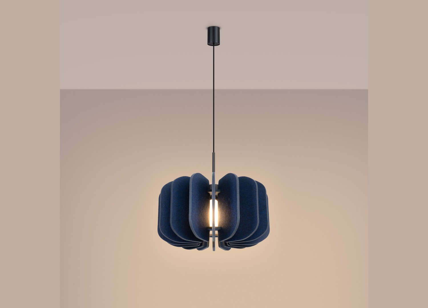 Suspension MULA 45 bleu marine et noir E27 – vue complémentaire 4