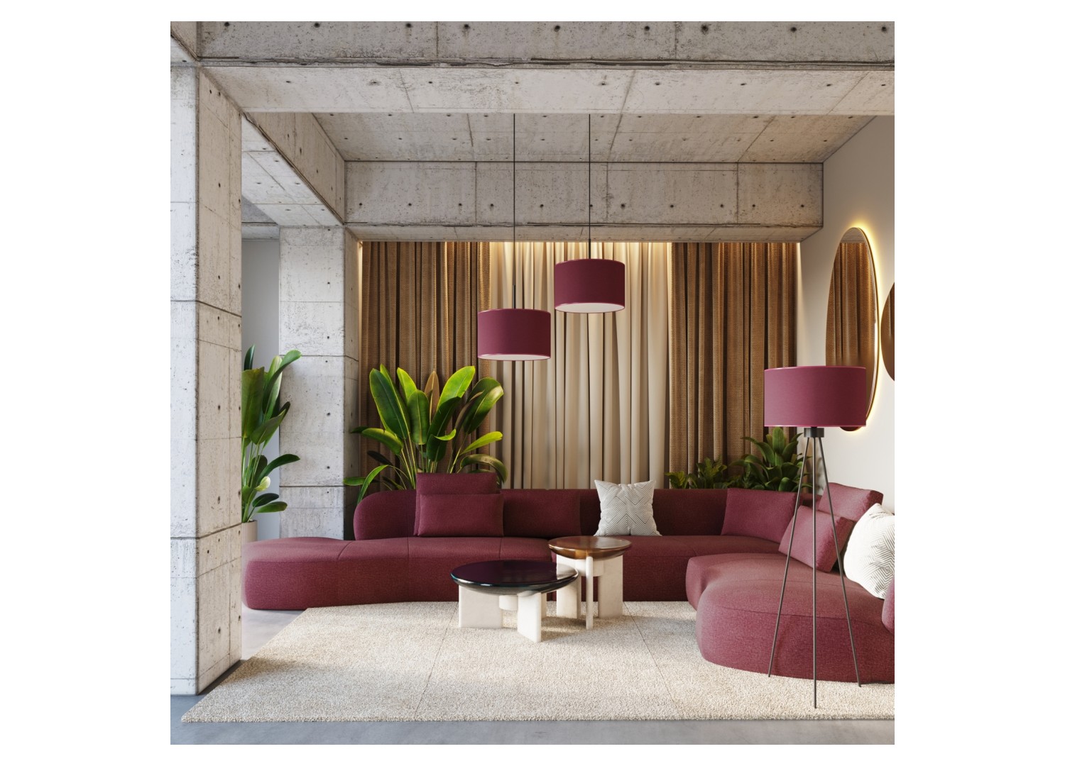 Suspension NEVIA bordeaux 40 cm E27 – dimensions et schéma technique
