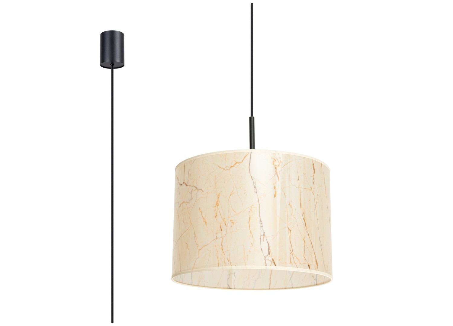 Suspension NEVIA effet marbre beige 40 cm E27
