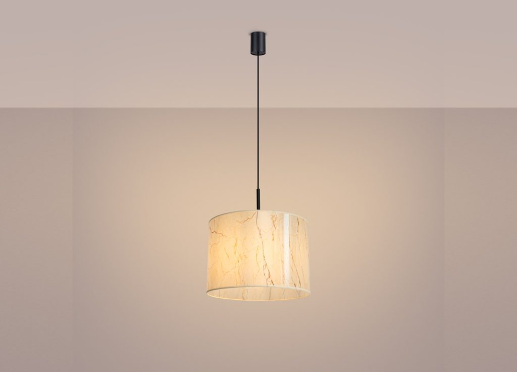 Suspension NEVIA effet marbre beige 40 cm E27 – vue 4