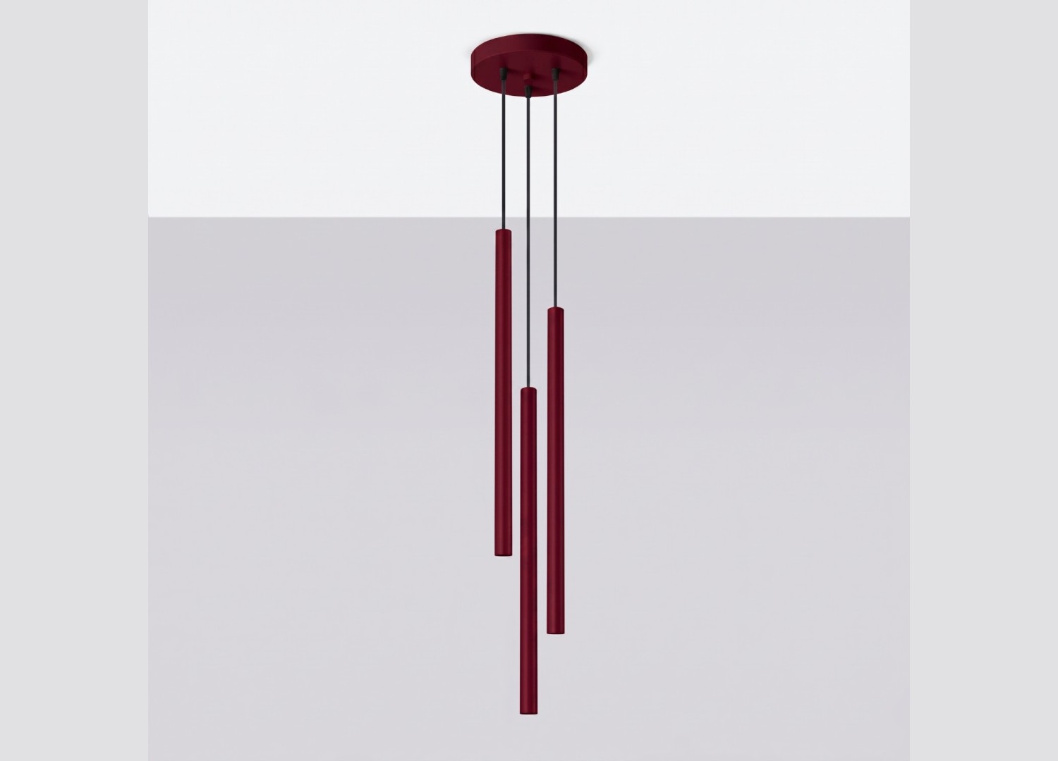 Suspension PASTELO 3P bordeaux – vue complémentaire 2