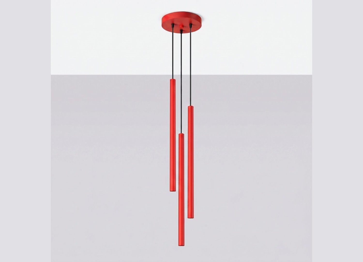 Suspension PASTELO 3P rouge – vue complémentaire 2