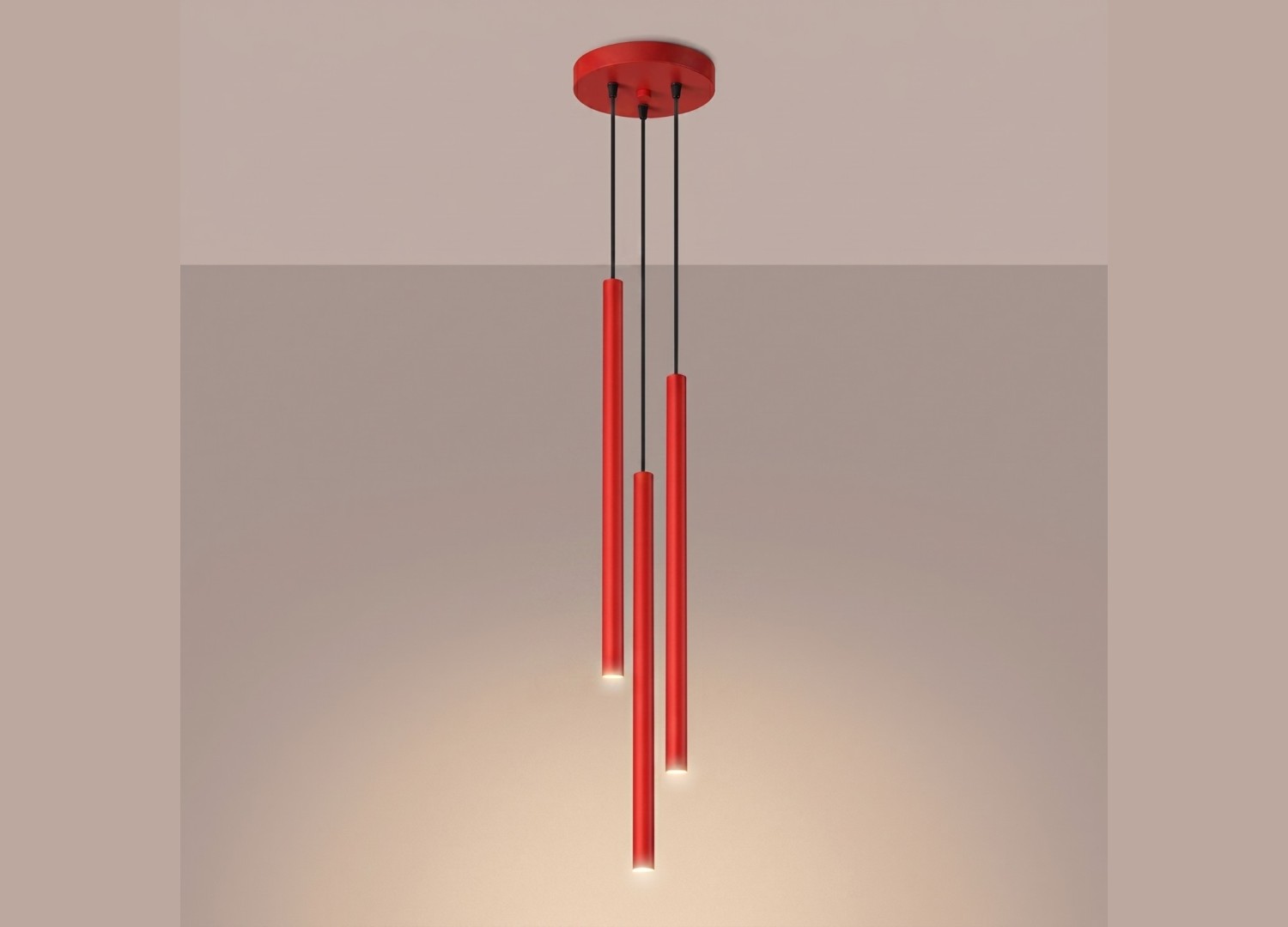 Suspension PASTELO 3P rouge – vue complémentaire 3