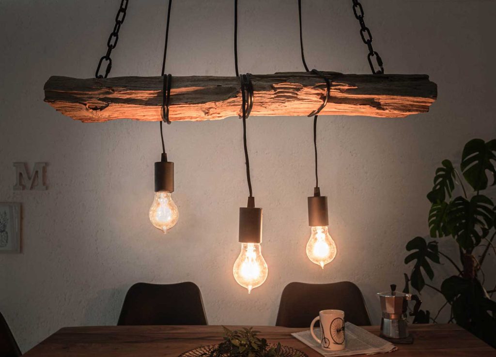 Suspension poutre 70 cm avec 3 lumières