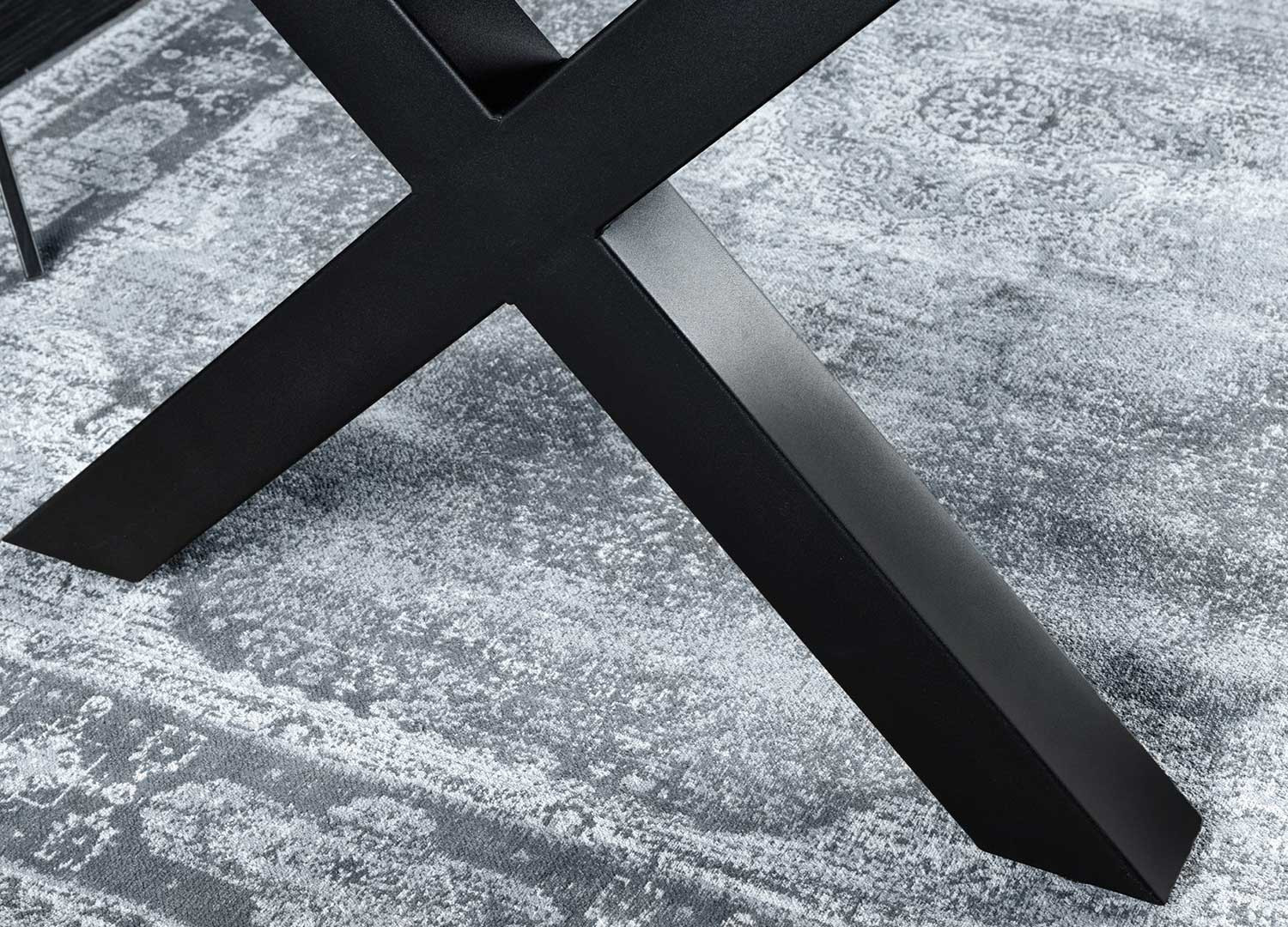 Table à manger 160 cm aspect chêne blanchi gris Joka