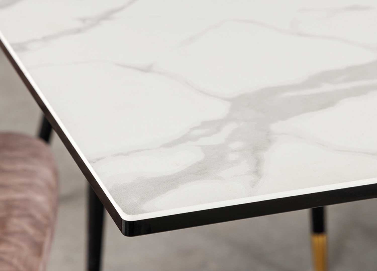 Table à manger 180 cm extensible 160 cm céramique blanc