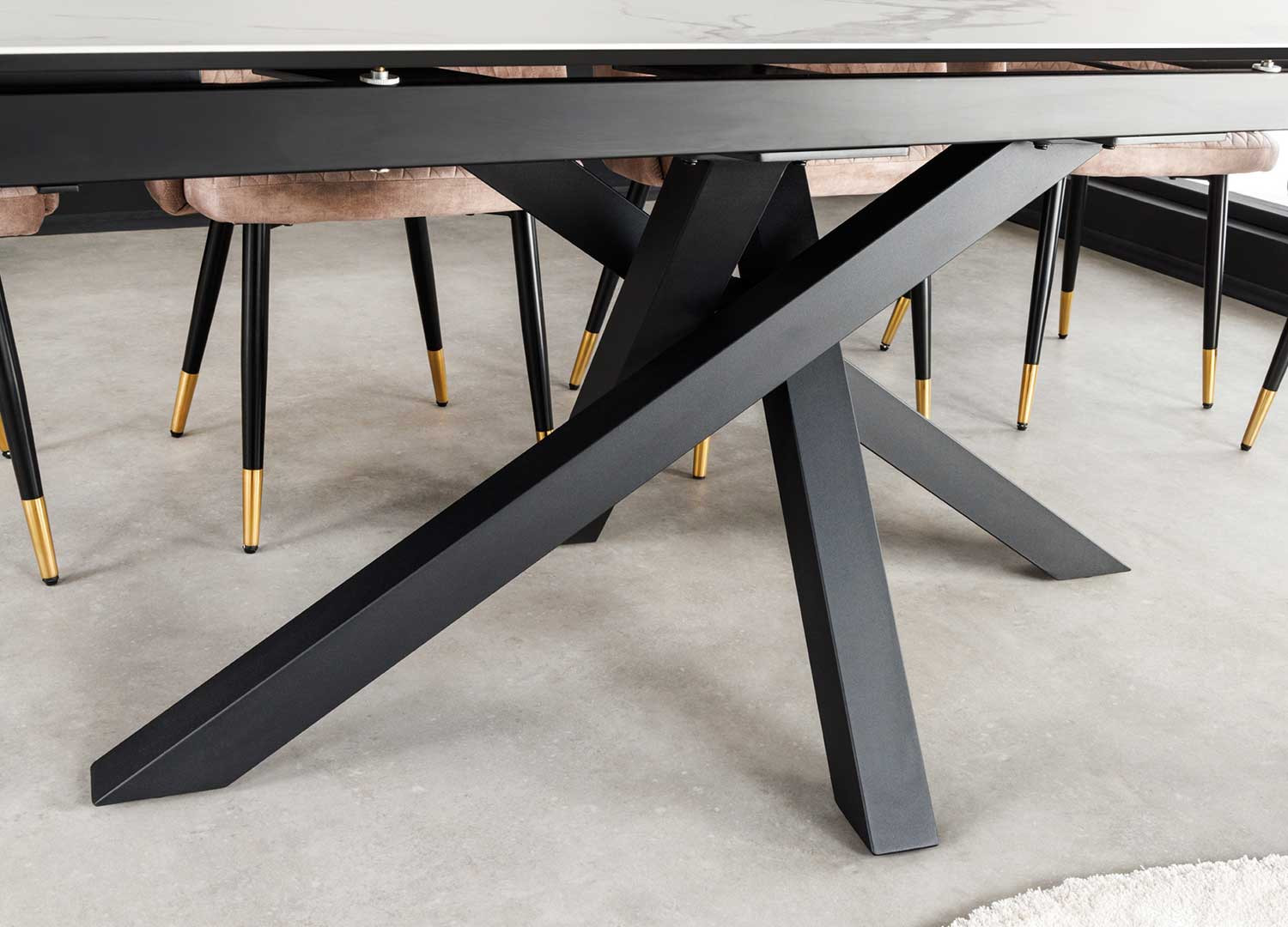 Table à manger 180 cm extensible 160 cm céramique blanc
