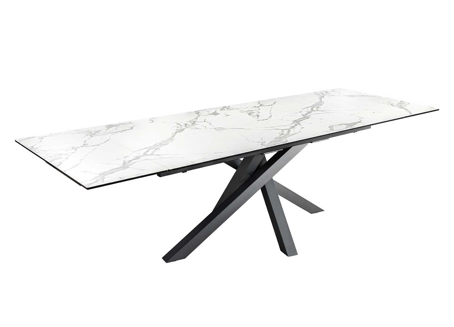 Table à manger 180 cm extensible 160 cm céramique blanc