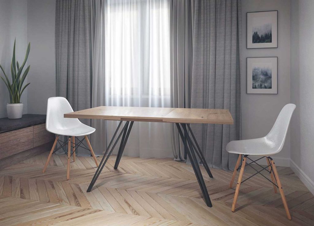 Table à manger avec allonge 160-200 cm chêne Maonie