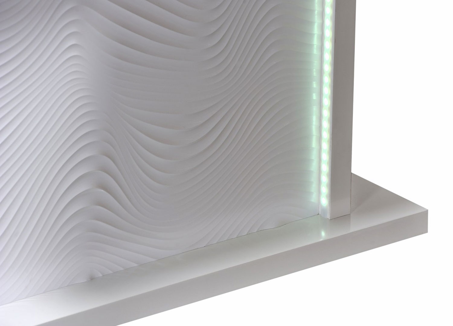 Table à manger blanc laquée extensible à led