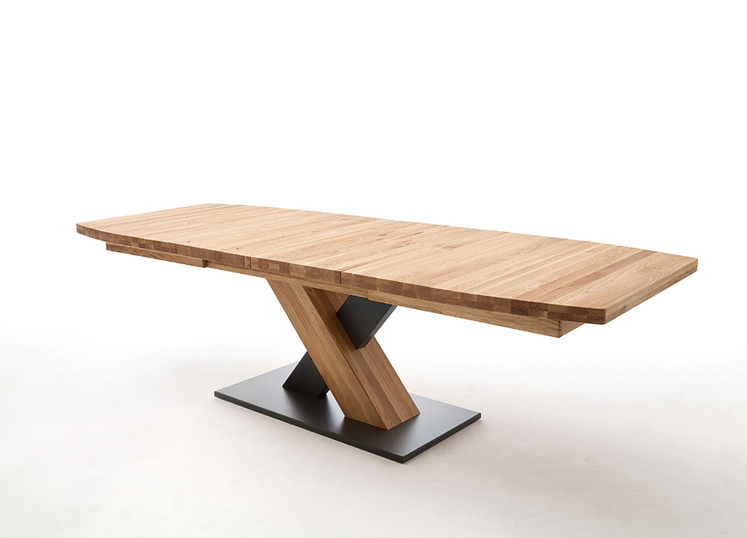 Table à manger bois massif plateau bateau 180 cm extensible à 270 cm