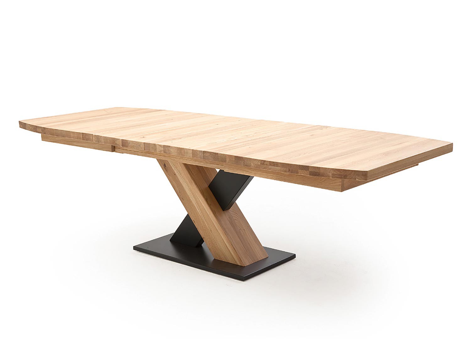 Table à manger bois massif plateau bateau 180 cm extensible à 270 cm