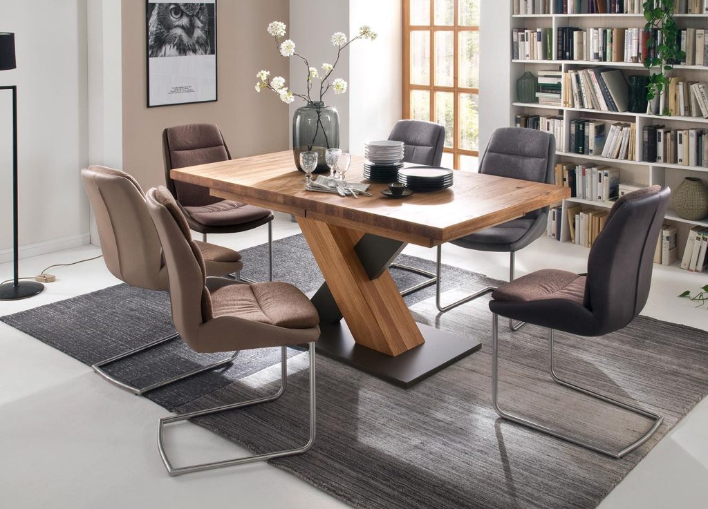 Table à manger bois massif rectangulaire 140 cm extensible à 220 cm