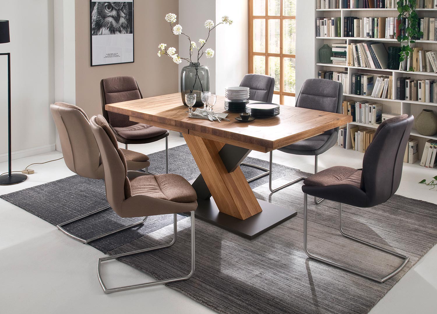 Table repas bois massif rectangulaire 140 cm extensible à 220 cm