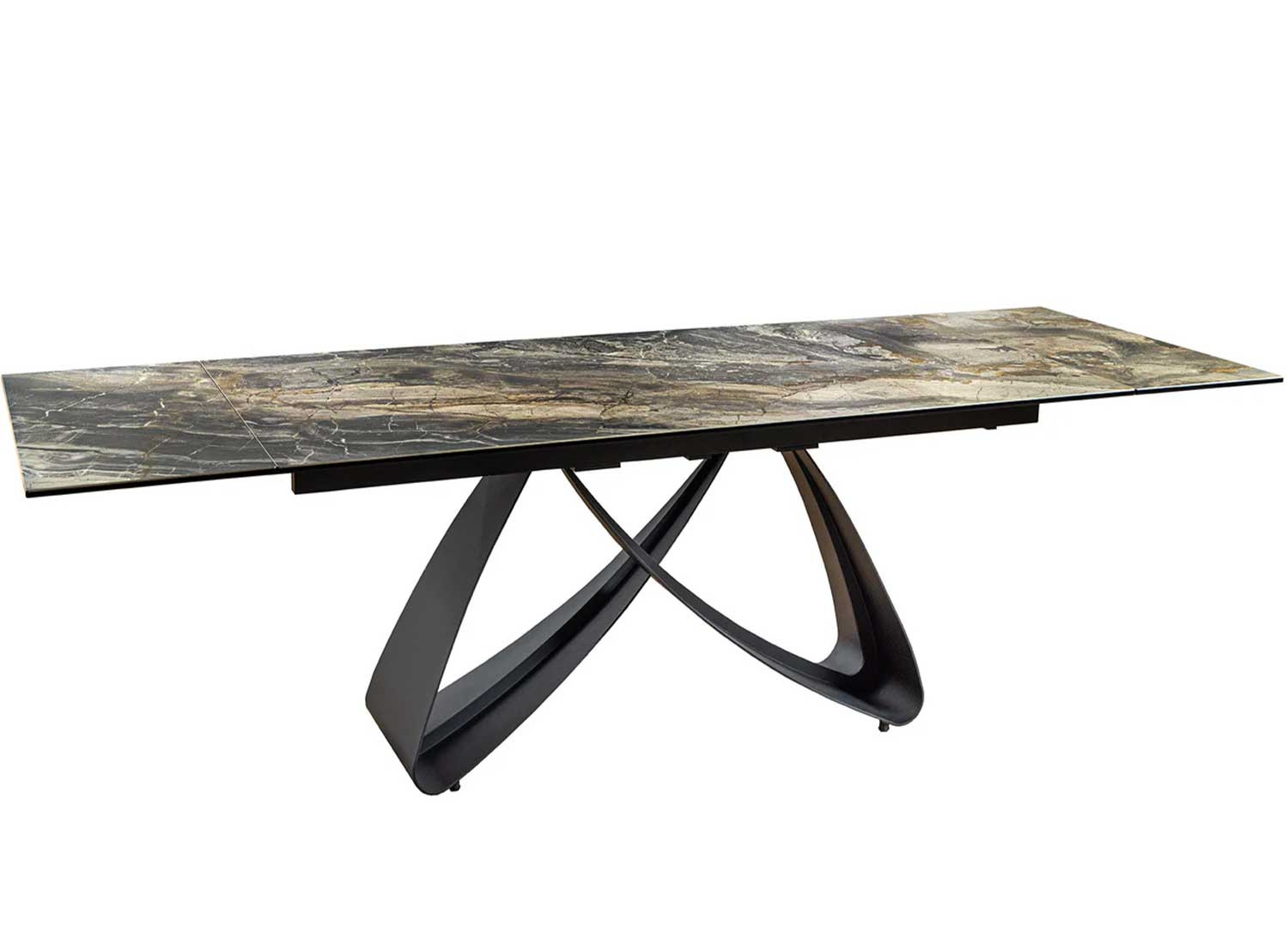 Table à manger céramique marbre taupe 10 personnes Eclipse