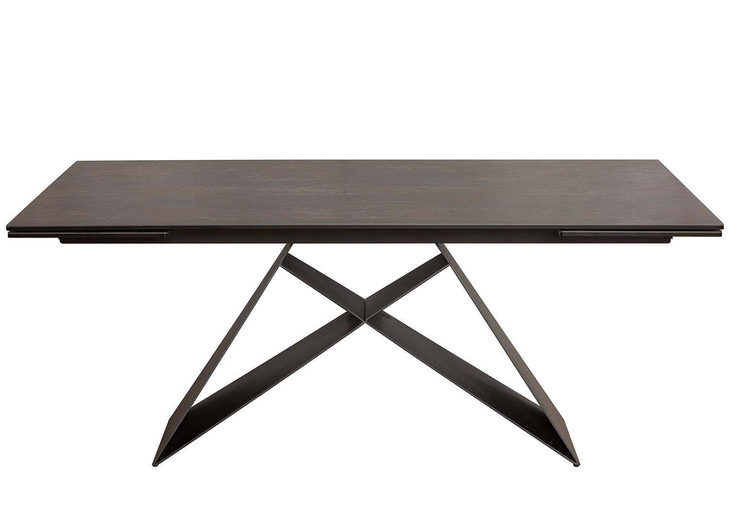 Table à manger en céramique lave 180-260 cm et pieds métal noir