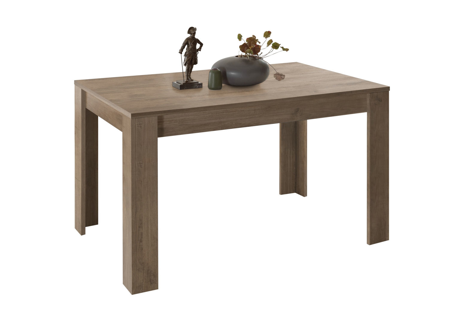 Table à manger extensible 1 allonge chêne 137-185 cm