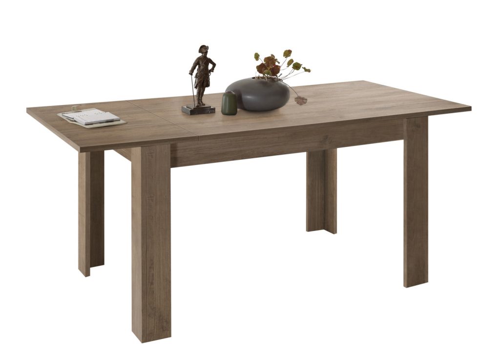 Table à manger extensible 1 allonge chêne 137-185 cm
