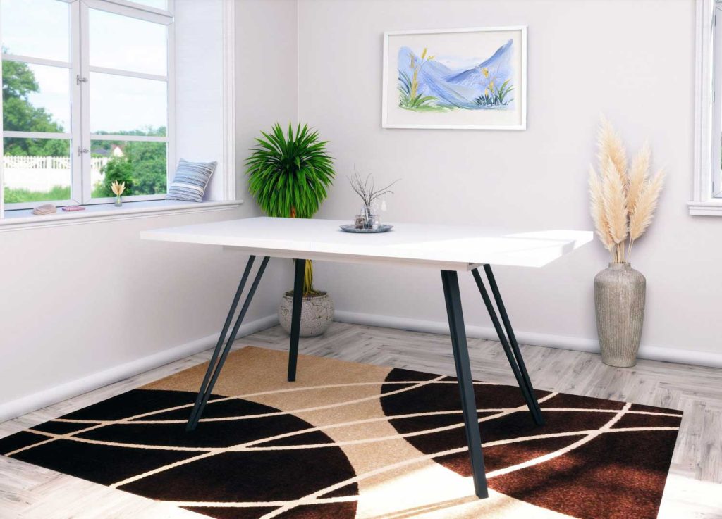 Table à manger extensible 160-200 cm blanc Maonie