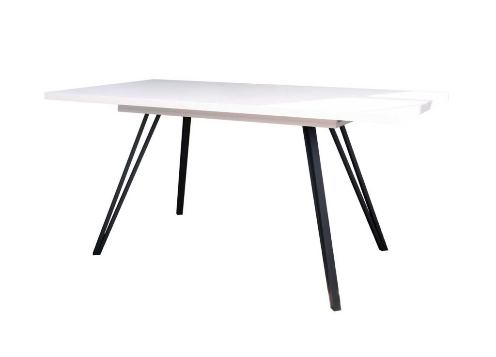 Table à manger extensible 160-200 cm blanc Maonie