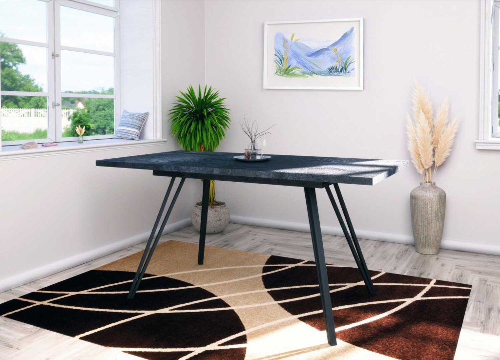 Table à manger extensible 160-200 cm gris anthracite Maonie