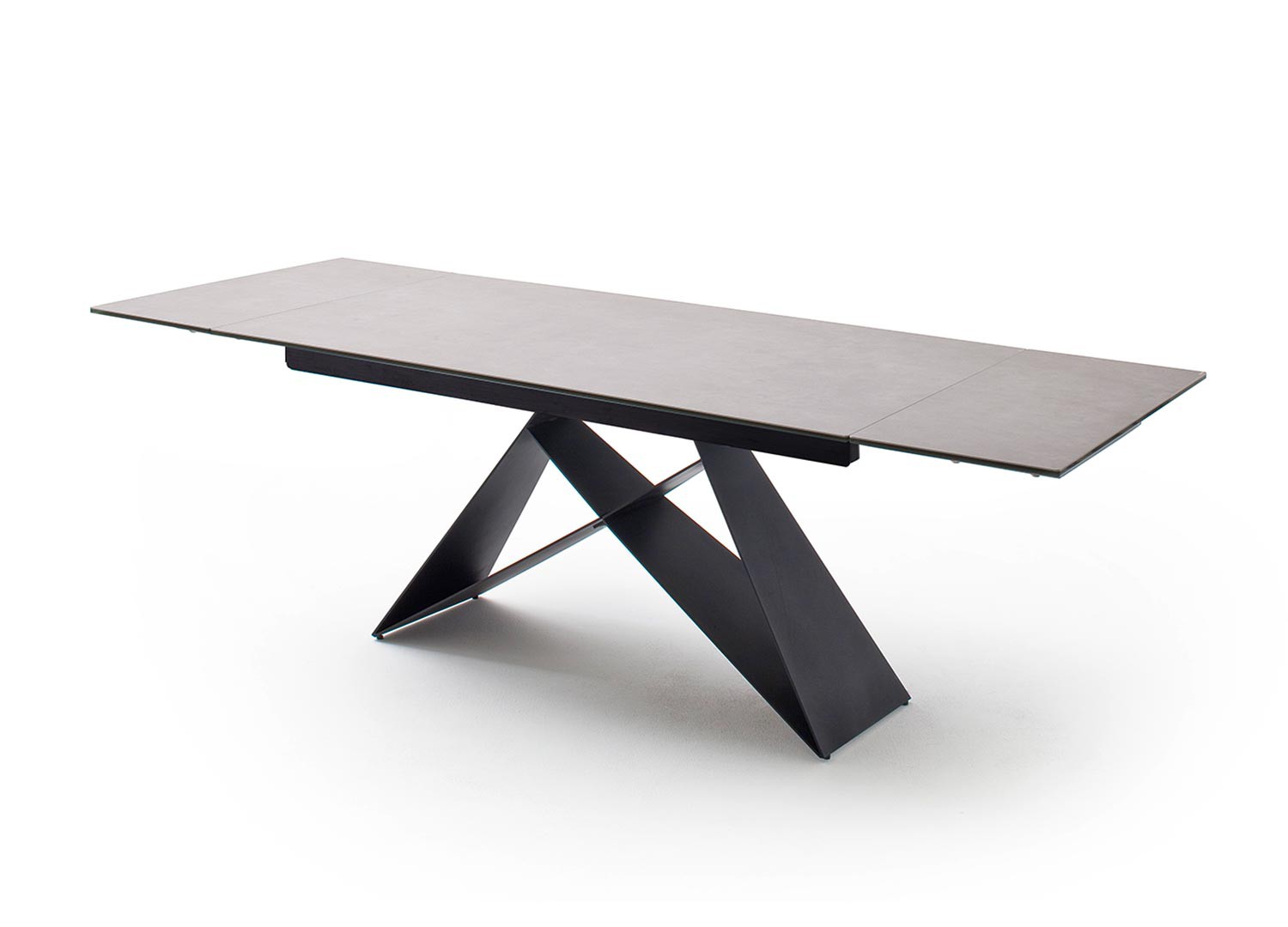 Table à manger extensible 160-240 cm gris clair et métal noir