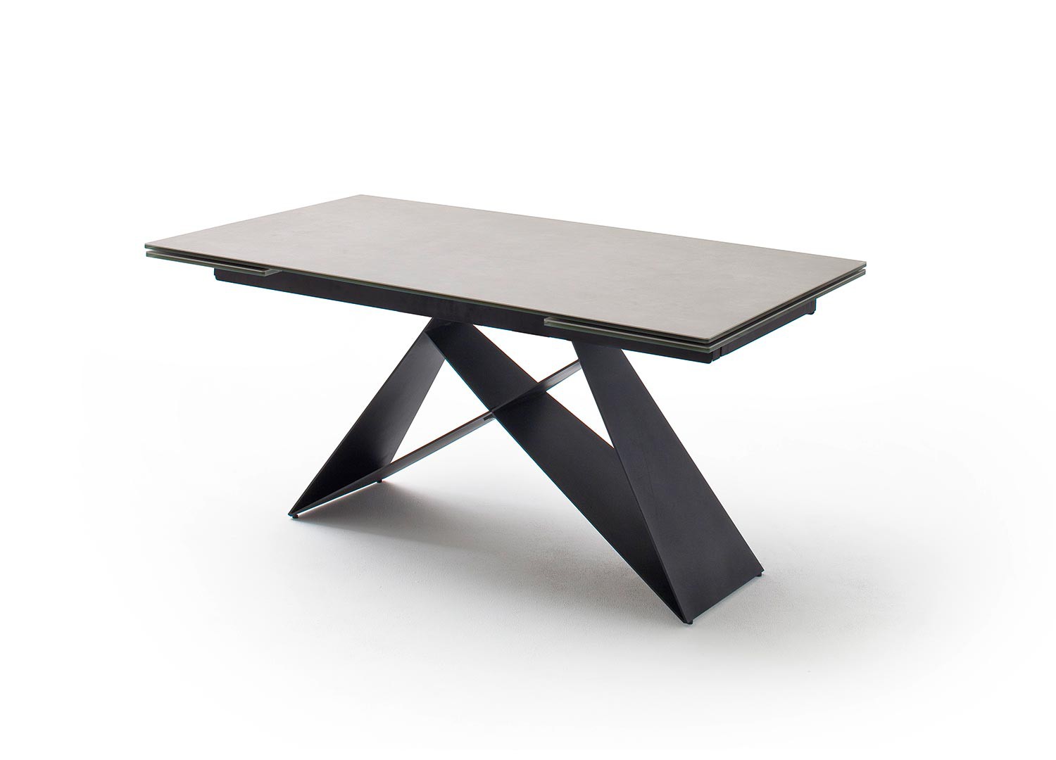Table à manger extensible 160-240 cm gris clair et métal noir