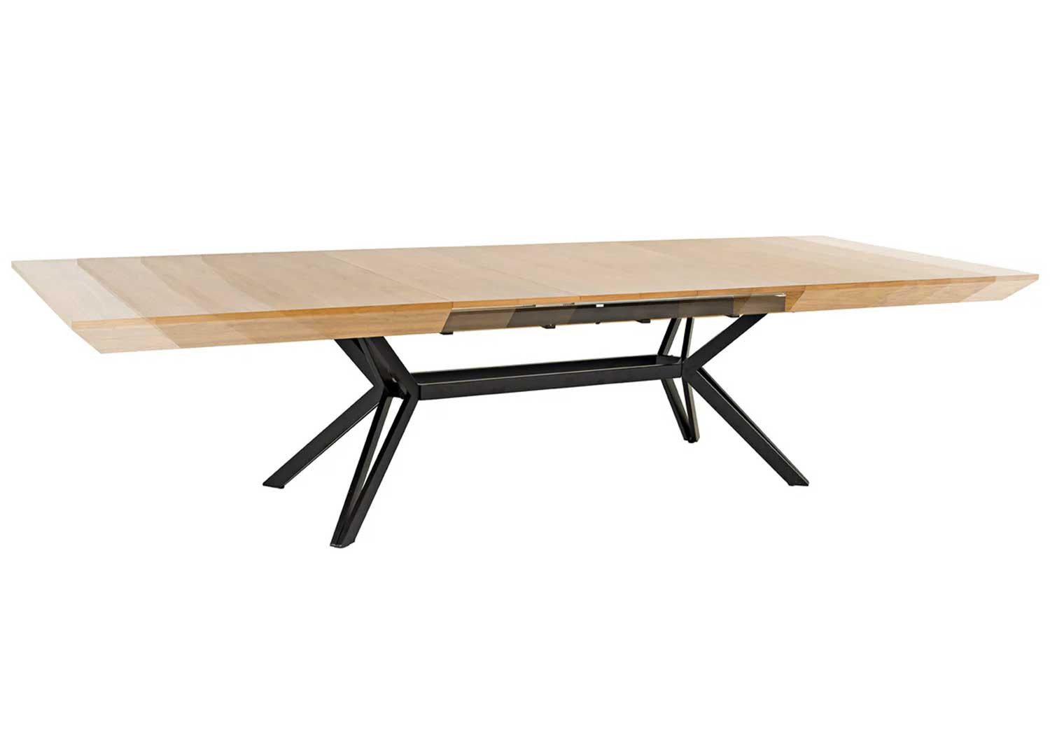 Table à manger extensible 200-320 cm aspect chêne et métal Armando