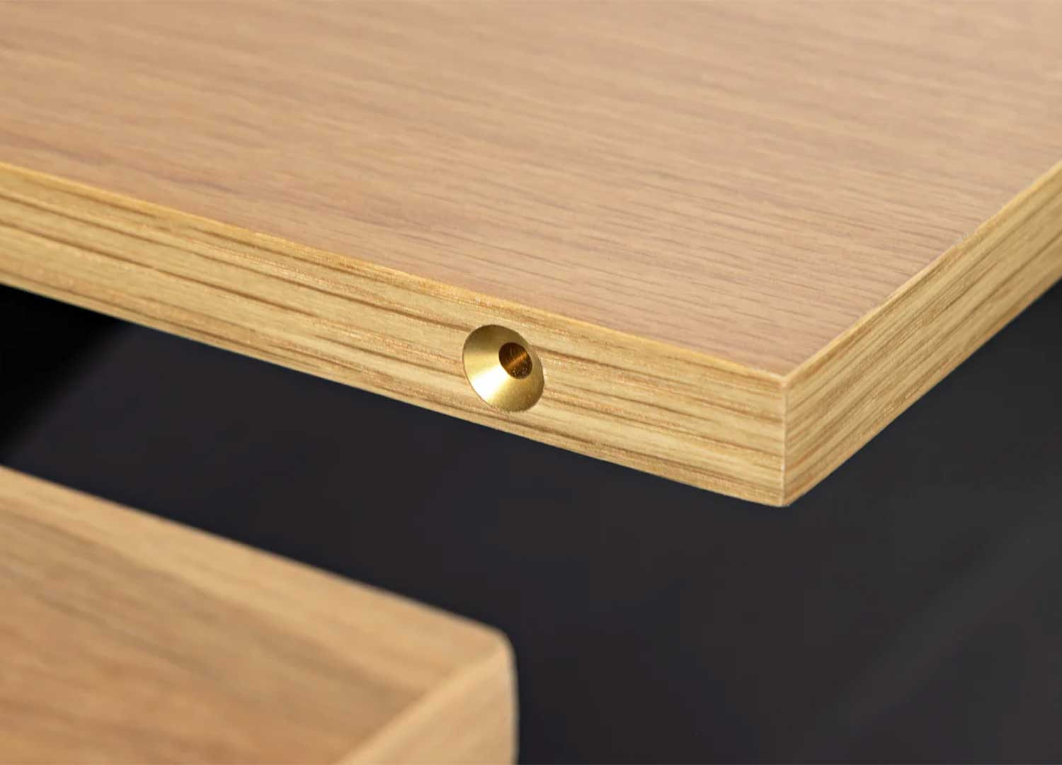 Table à manger extensible 200-320 cm aspect chêne et métal Armando