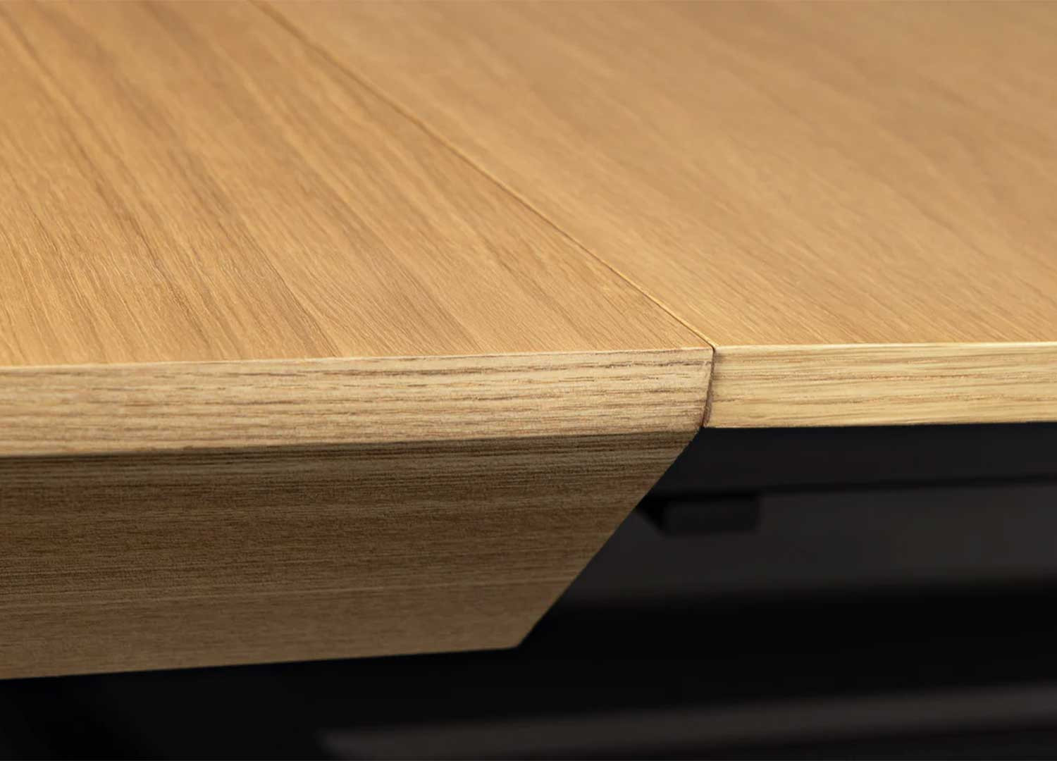 Table à manger extensible 200-320 cm aspect chêne et métal Armando