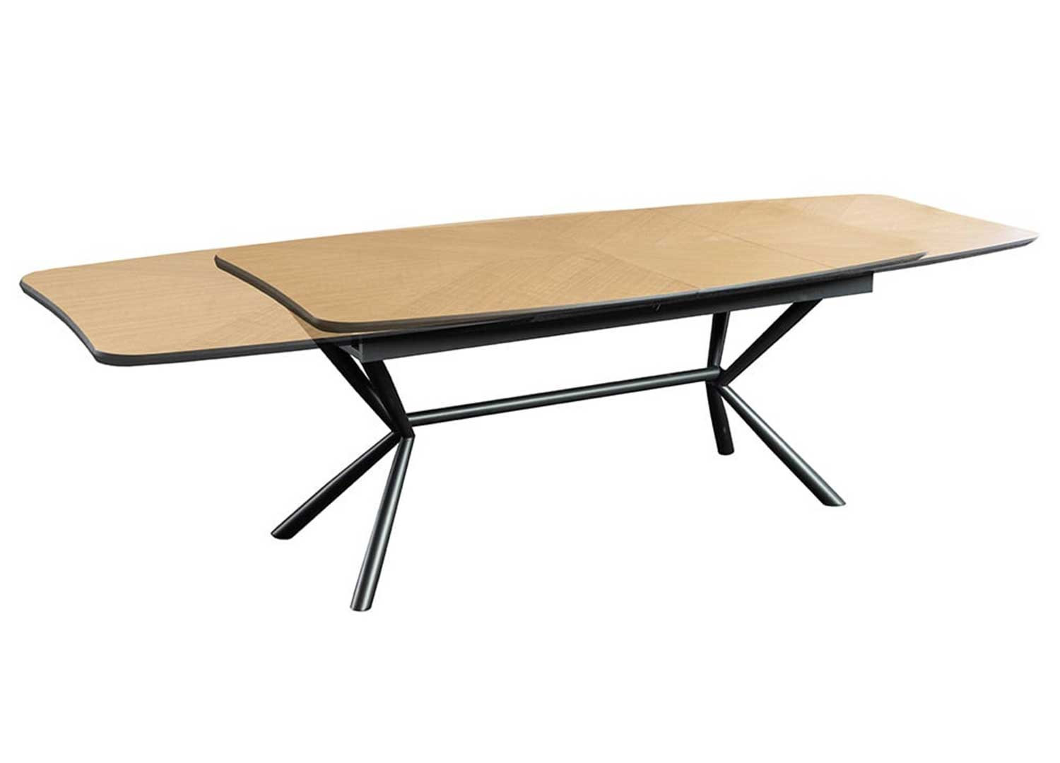 Table à manger extensible aspect chêne Oriana