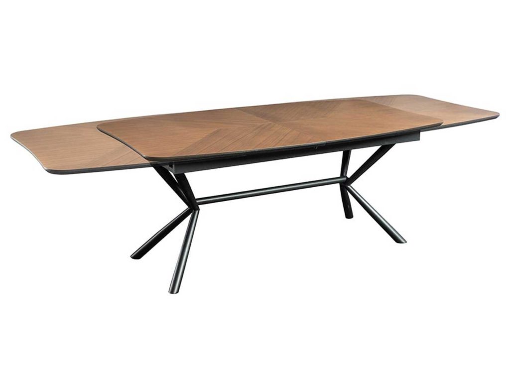 Table à manger extensible aspect noyer Oriana