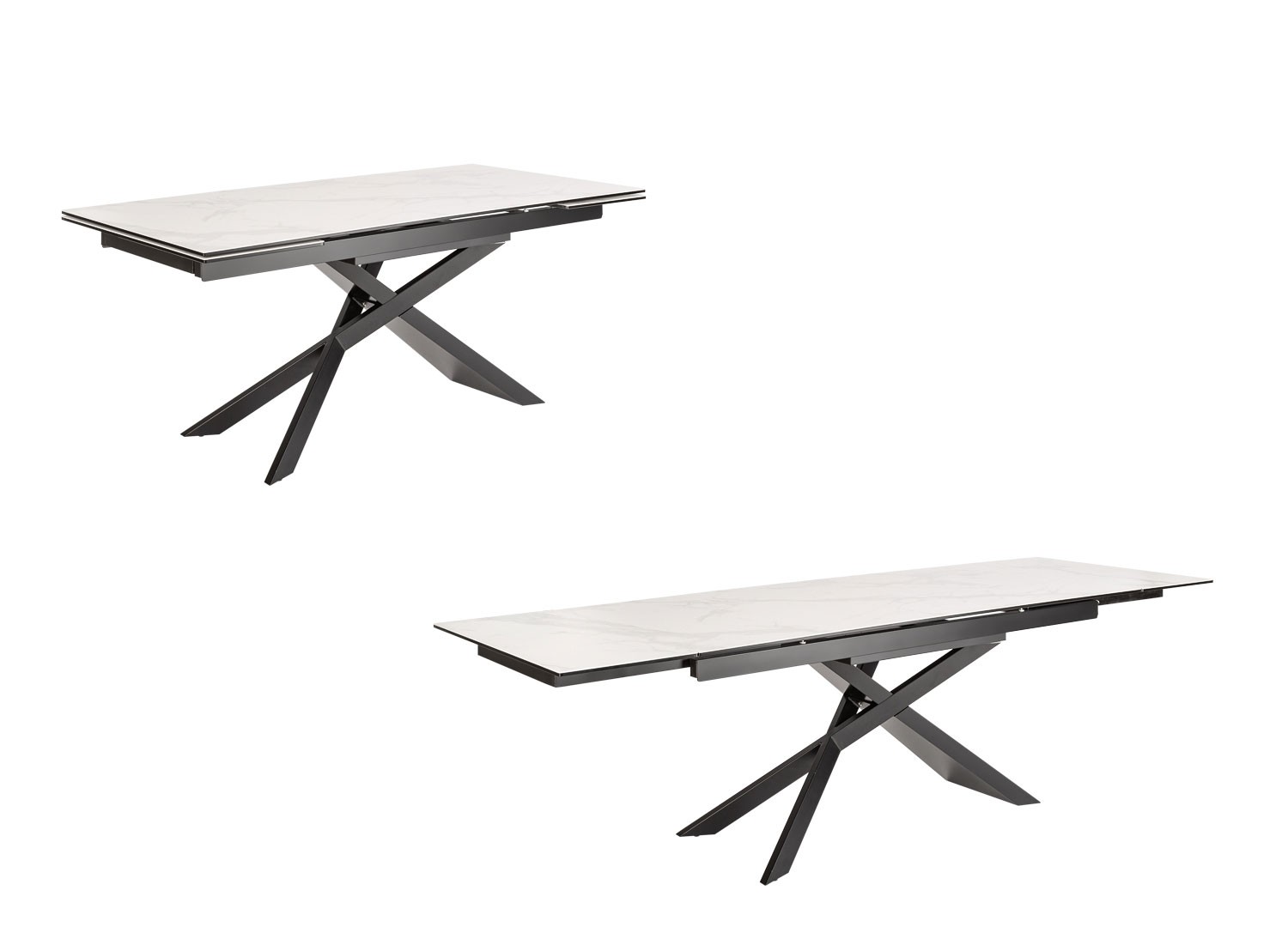Table à manger extensible céramique 180-260 cm aspect marbre