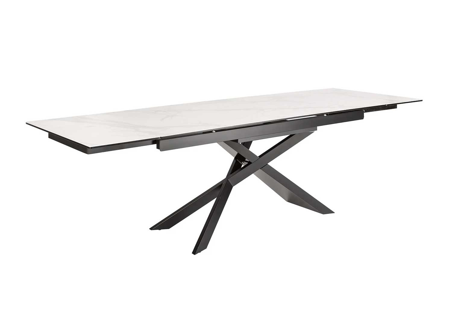 Table à manger extensible céramique 180-260 cm aspect marbre