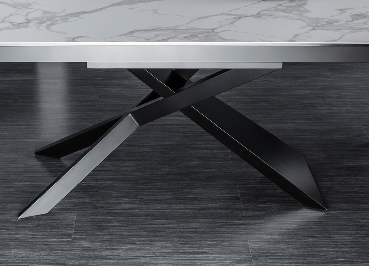 Table à manger extensible céramique 180-260 cm aspect marbre