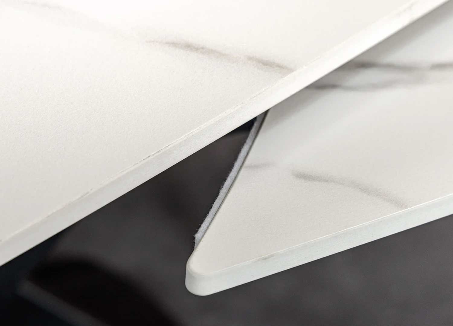 Table à manger extensible céramique marbre blanc 130-190 cm Avarea