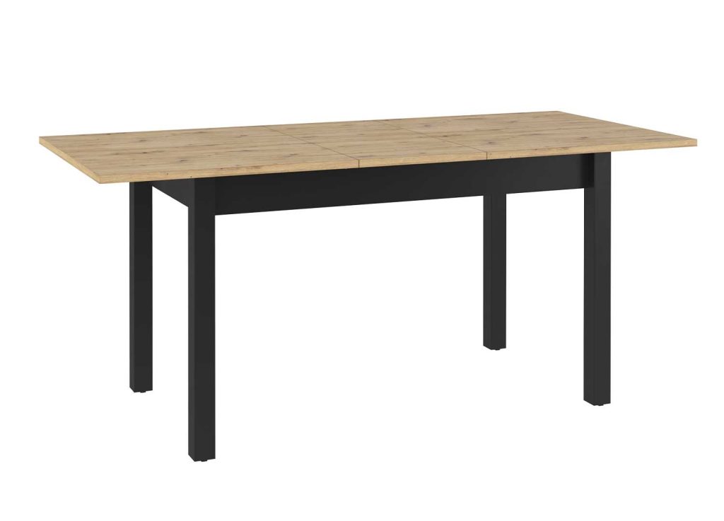 Table à manger extensible chêne artisan et noir Edge
