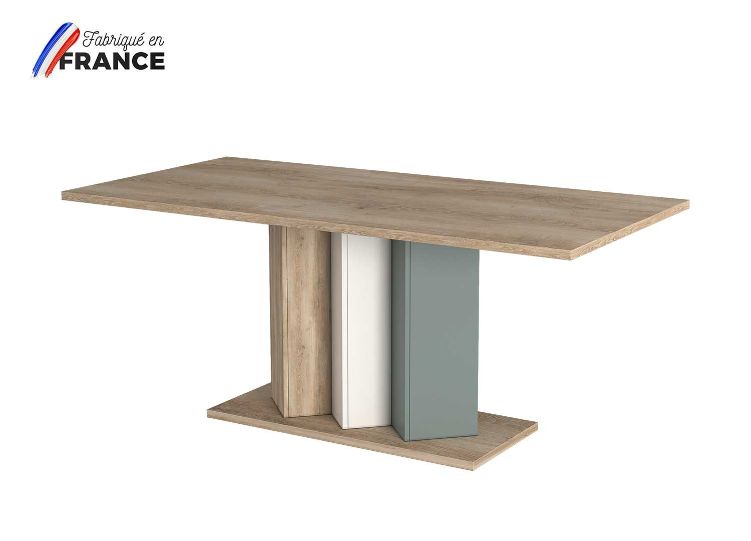 Table à manger extensible pieds piliers 180-225 cm Elska