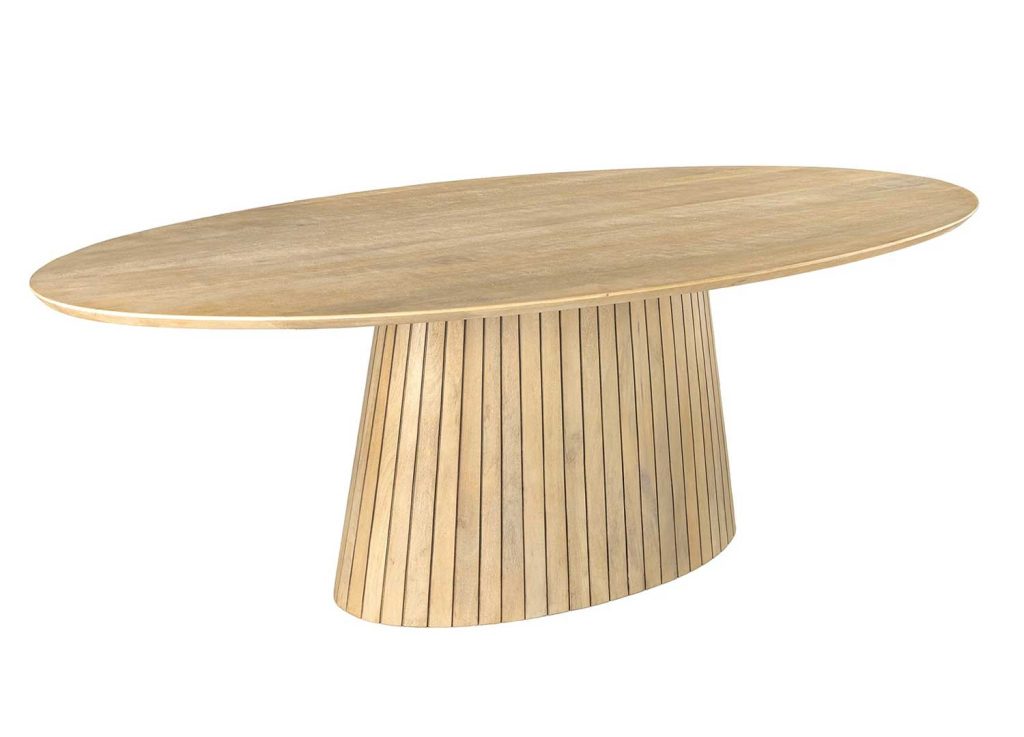 Table à manger massive ovale 220 cm et pied central Joyce
