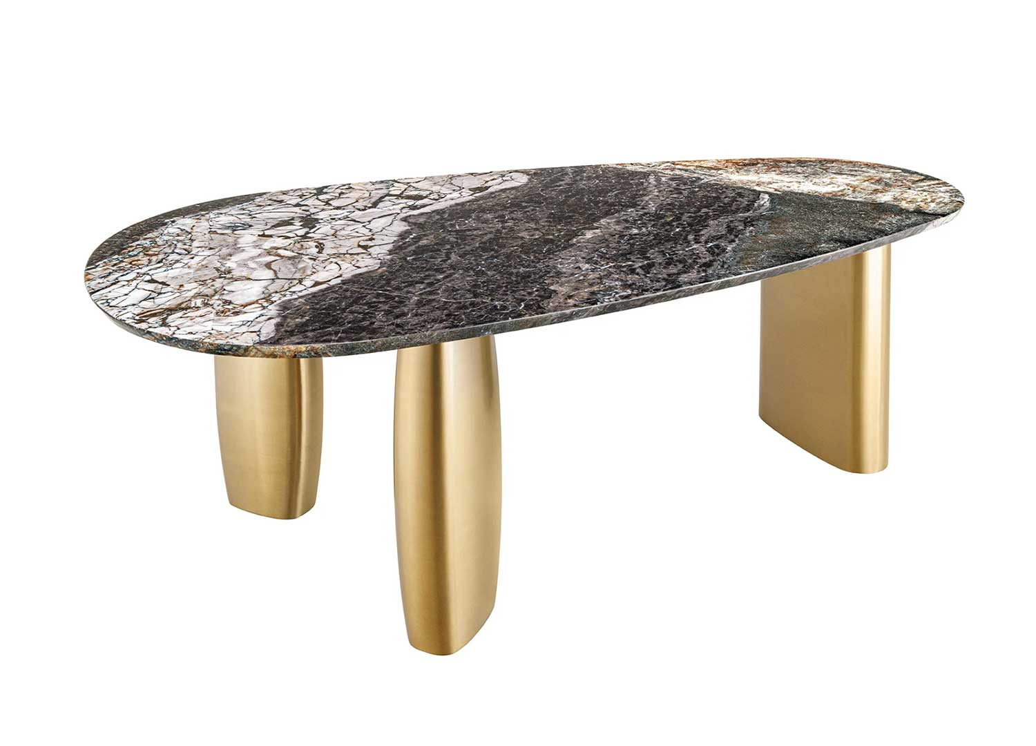 Table à manger ovale 200 cm en marbre Ethan