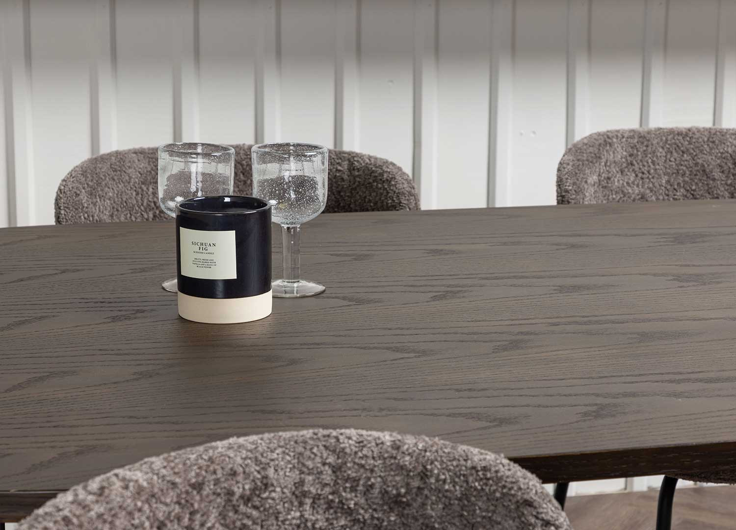 Table à manger ovale 220 cm bois foncé et métal noir